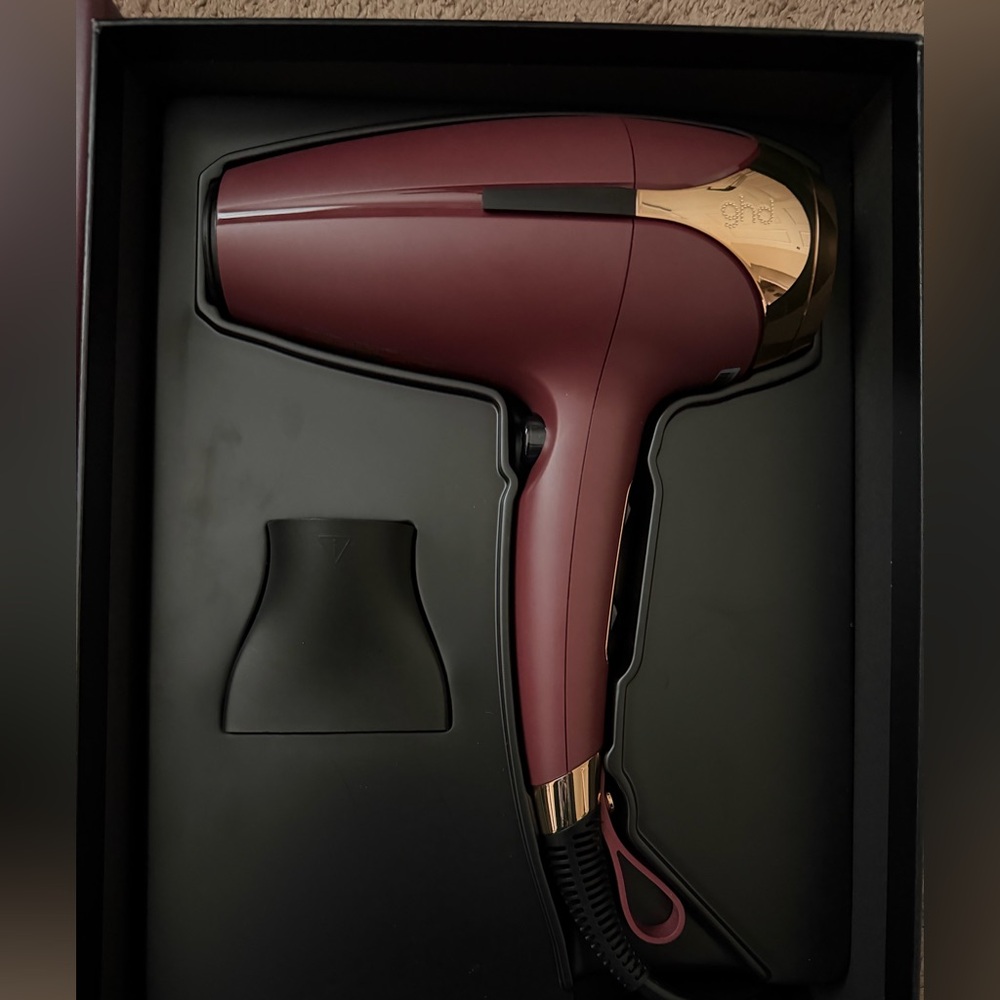 ghd Helios Hair Dryer in Deep Burgundy Plum and Gold